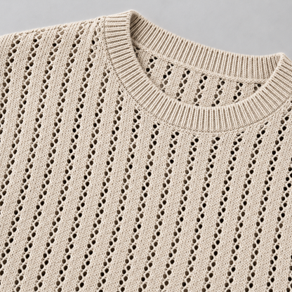 MAGLIA LANA MAGLIONCINO UOMO MANICA LUNGA GIROCOLLO TRAFORATO 100% MADE IN ITALY
