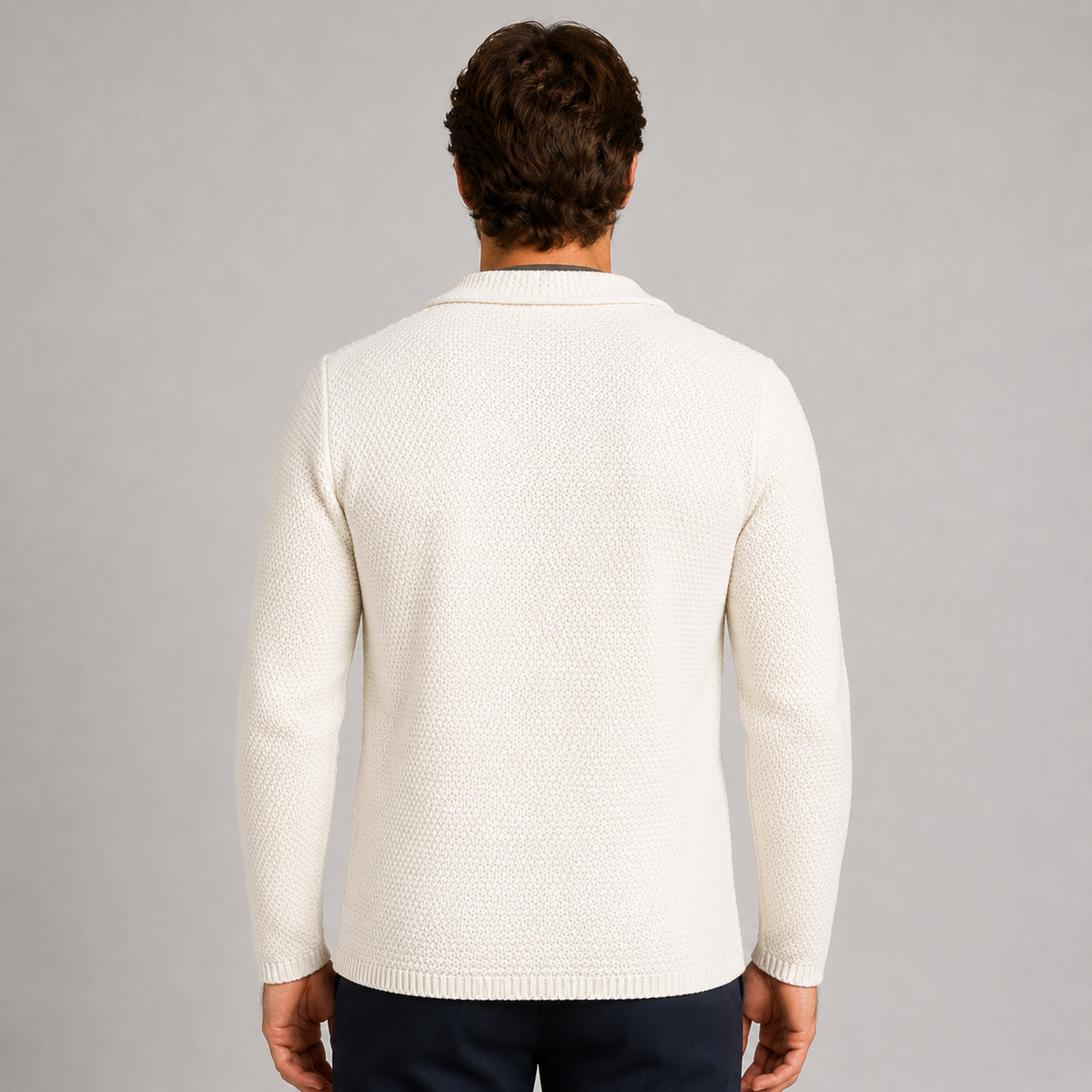 Cardigan blazer da uomo in cotone, lavorazione links, vestibilità slim — Pasquale Jimmy — foto 4