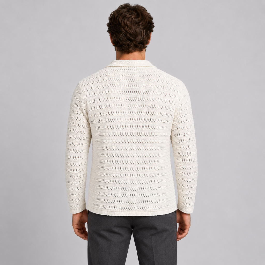 Cardigan da uomo in cotone, lavorazione links — Pasquale Jimmy — foto 3