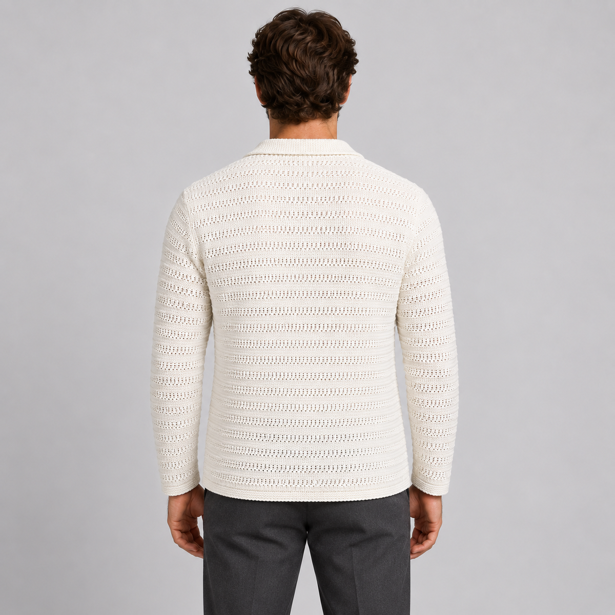 Cardigan da uomo in cotone, lavorazione links — Pasquale Jimmy — foto 3