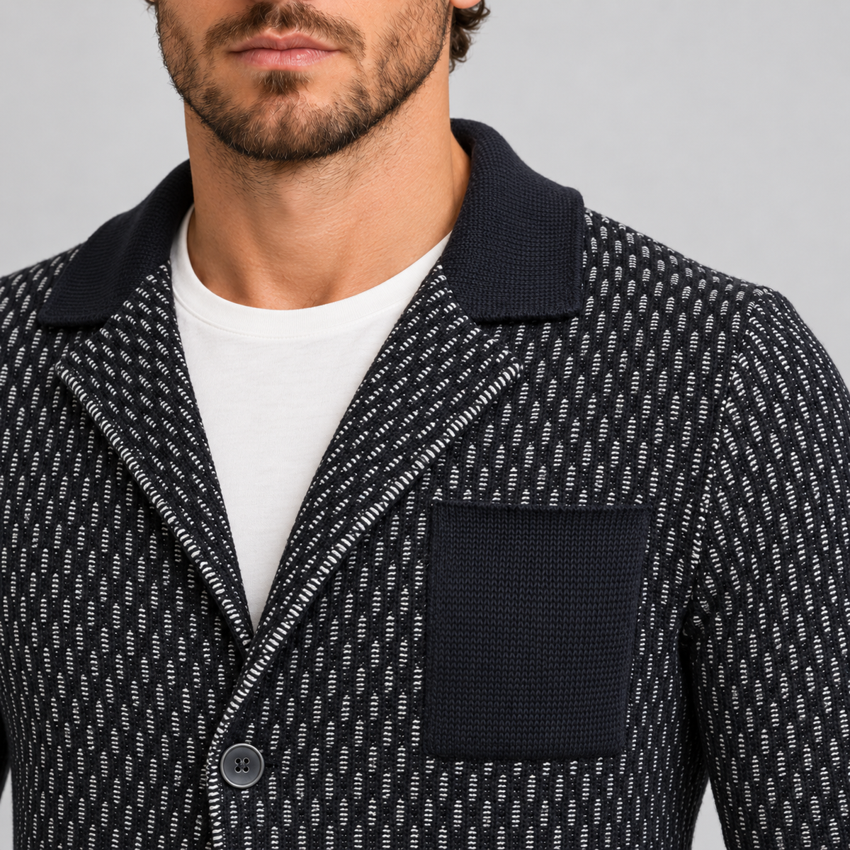 Cardigan da uomo in cotone, vestibilità slim — Pasquale Jimmy — foto 3