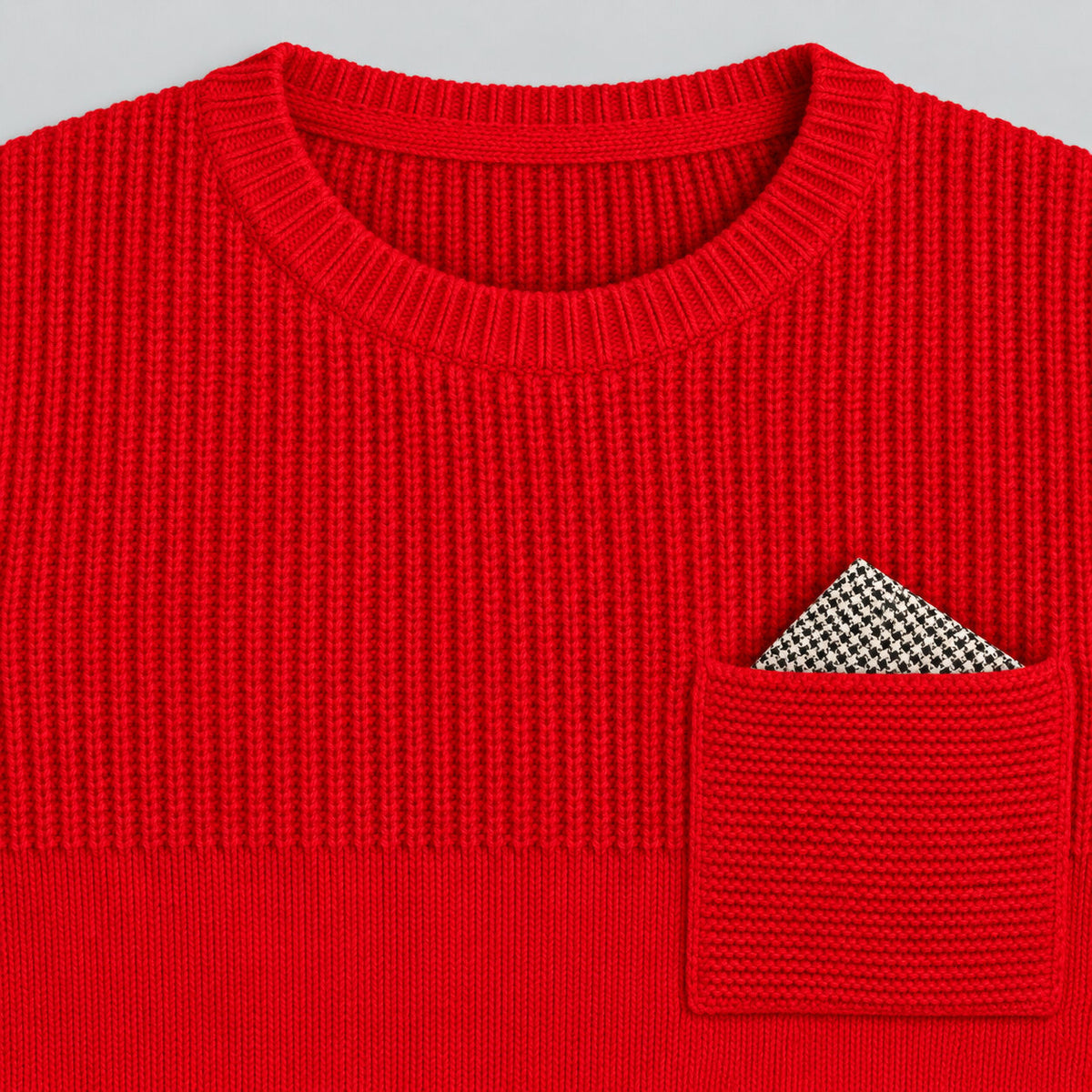 MAGLIA LANA MAGLIONCINO UOMO GIROCOLLO CON TASCHINO RIFINITO 100% MADE IN ITALY