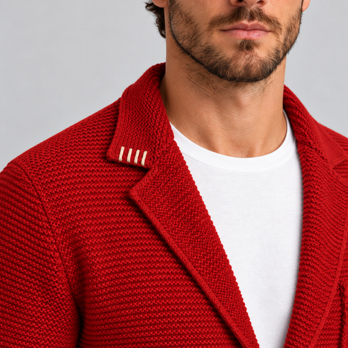 SCHLANKER HERREN-CARDIGAN AUS WOLLE, 100 % HERGESTELLT IN ITALIEN