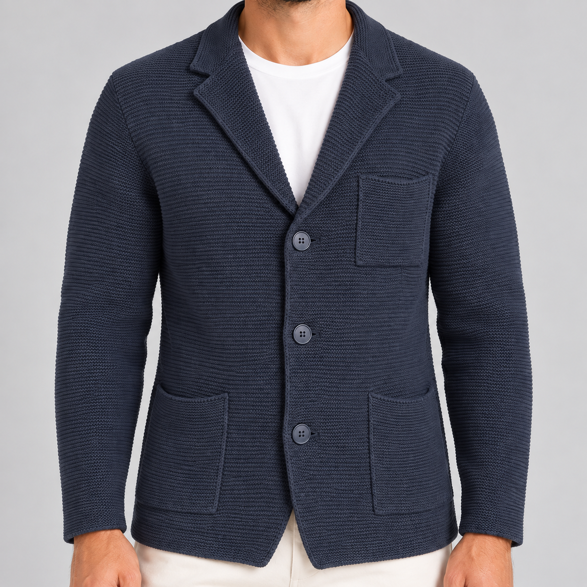 CARDIGAN UOMO COTONE GIACCA  DOPPIO PETTO SARTORIALE  100% MADE IN ITALY