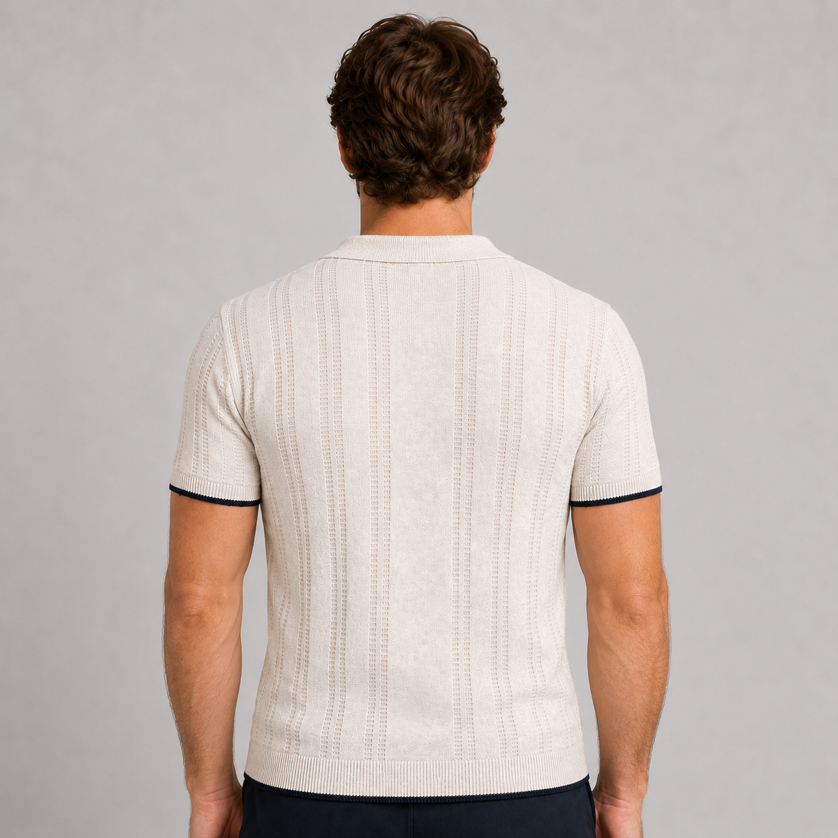 POLO UOMO COTONE CON RIGHINO A CONTRASTO MANICA CORTA MAGLIERIA 100% MADE IN ITALY