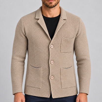 CARDIGAN UOMO 100% COTONE LAVORAZIONE LINKS DOPPIO PETTO SARTORIALE MADE IN ITALY