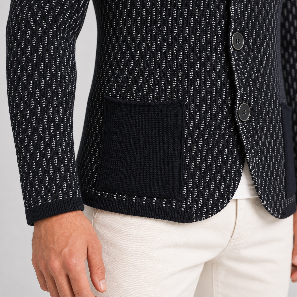 Cardigan da uomo in cotone, vestibilità slim — Pasquale Jimmy — foto 6