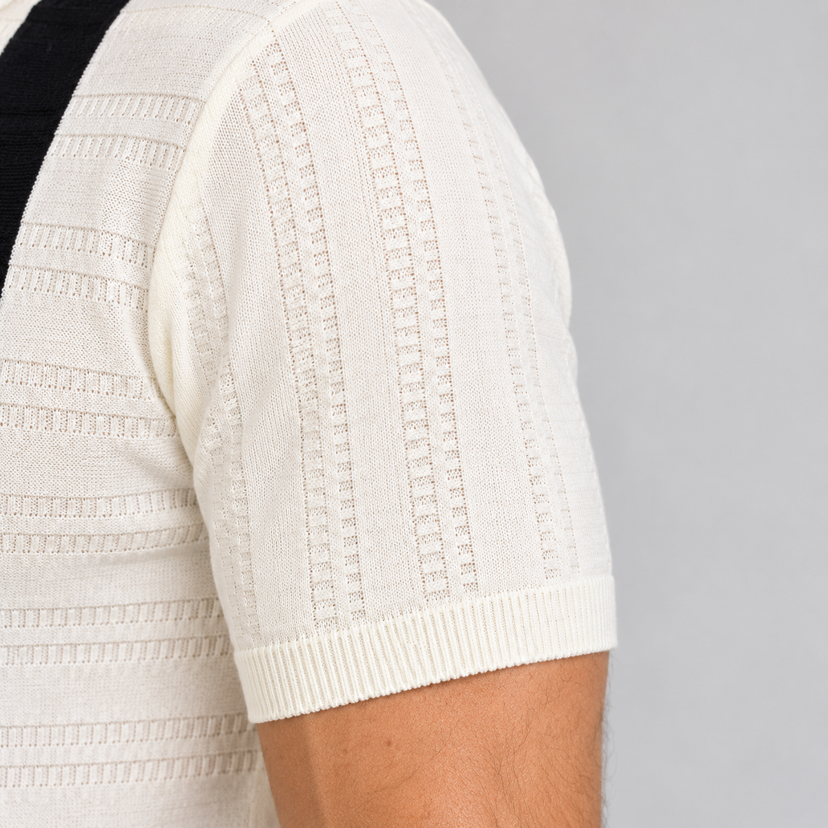 Polo da uomo in cotone, righe a contrasto, manica corta — Pasquale Jimmy — foto 5