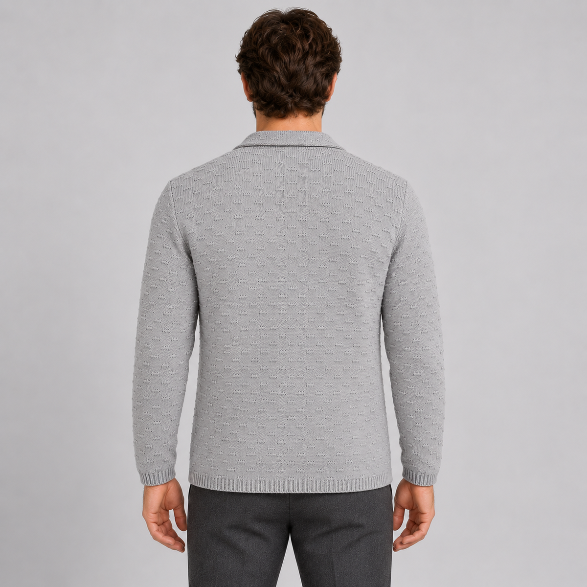 CARDIGAN UOMO GIACCA LANA DOPPIO PETTO SARTORIALE MOTIVO LINKS MADE IN ITALY