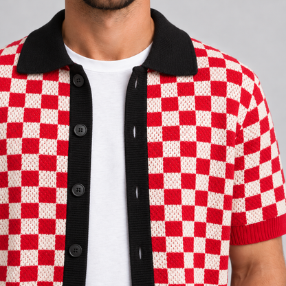 CARDIGAN UOMO COTONE JACARD PIQUE' MANICA CORTA  GIACCA MAGLIERIA  MADE IN ITALY