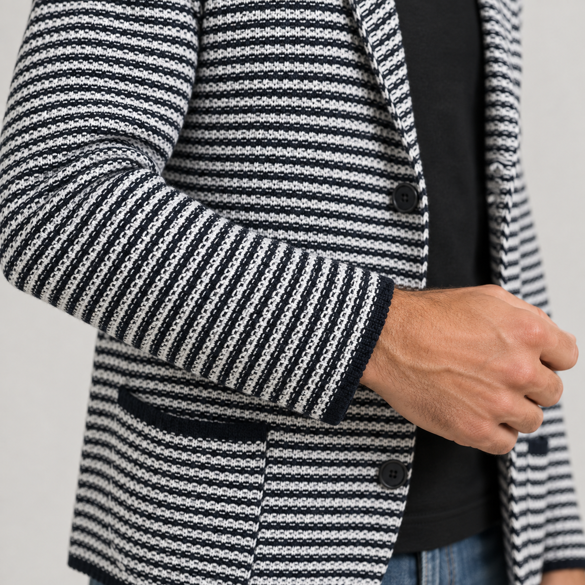 Cardigan blazer da uomo in cotone, vestibilità slim — Pasquale Jimmy — foto 3