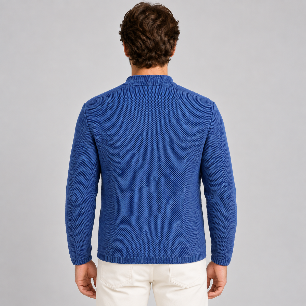 CARDIGAN UOMO COTONE CON COLLETTO COREANO 100% MADE IN ITALY