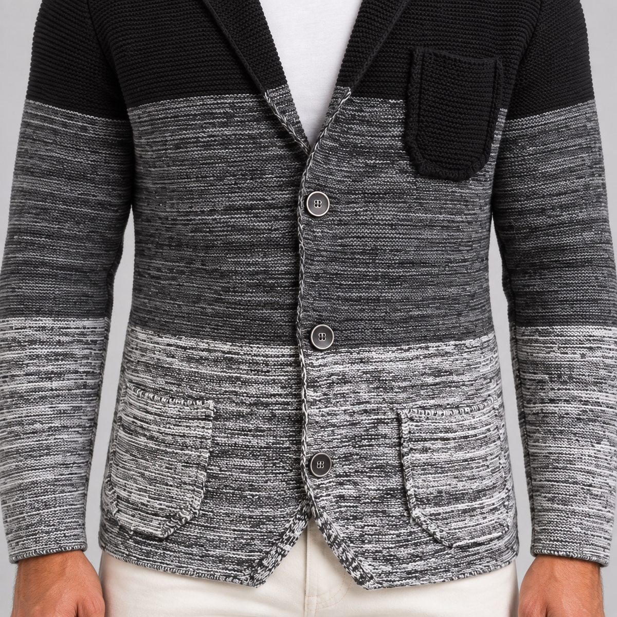 Cardigan da uomo in misto lana, vestibilità slim — Pasquale Jimmy — foto 3