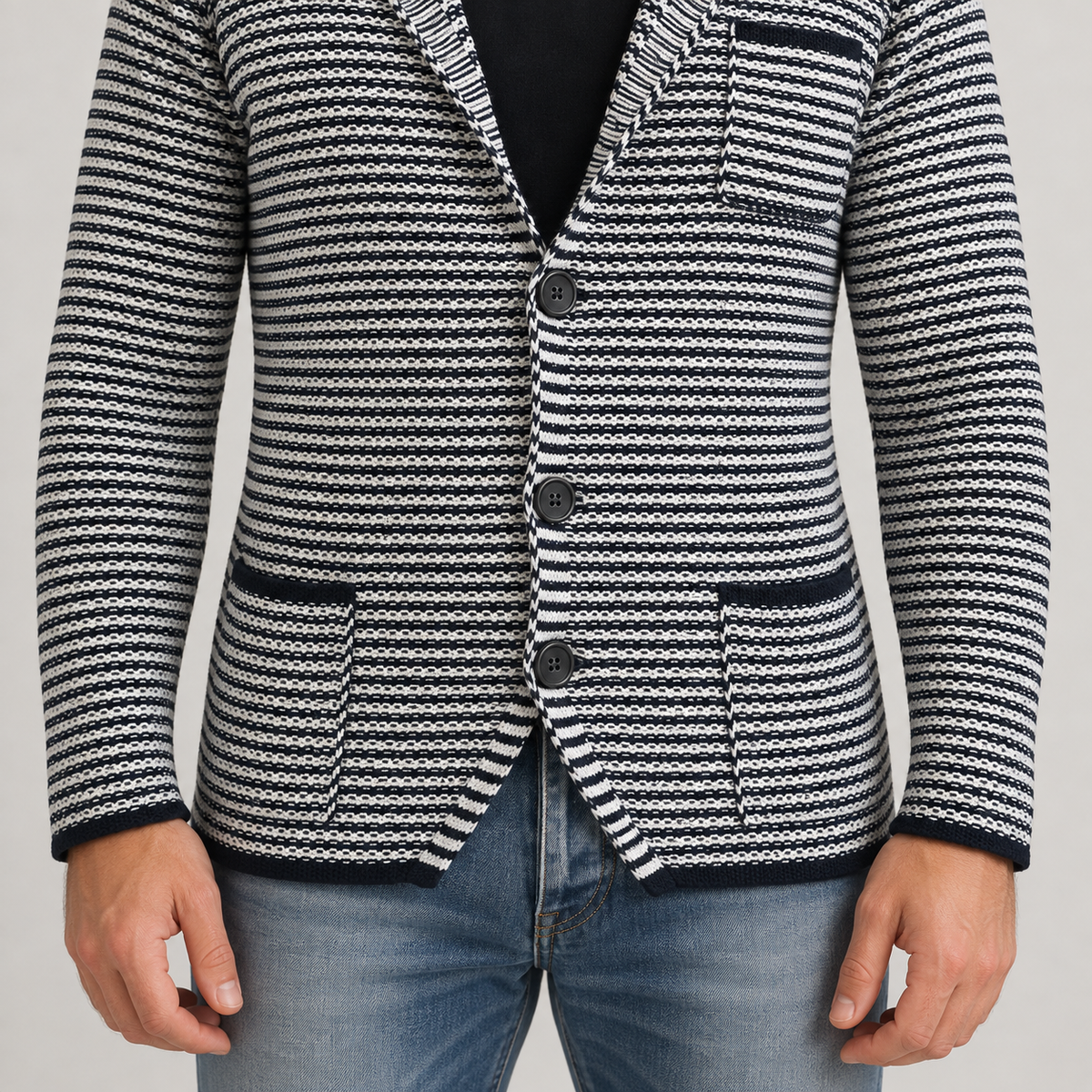Cardigan blazer da uomo in cotone, vestibilità slim — Pasquale Jimmy — foto 4