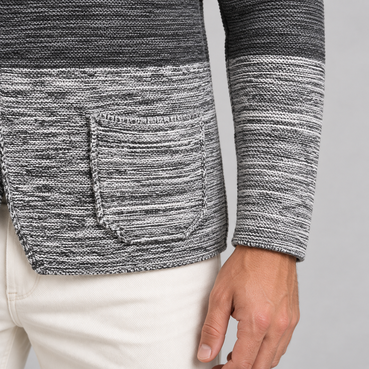 Cardigan da uomo in misto lana, vestibilità slim — Pasquale Jimmy — foto 4