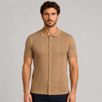 POLO CAMICIA UOMO COTONE CON BOTTONI MANICA CORTA MAGLIERIA 100% MADE IN ITALY