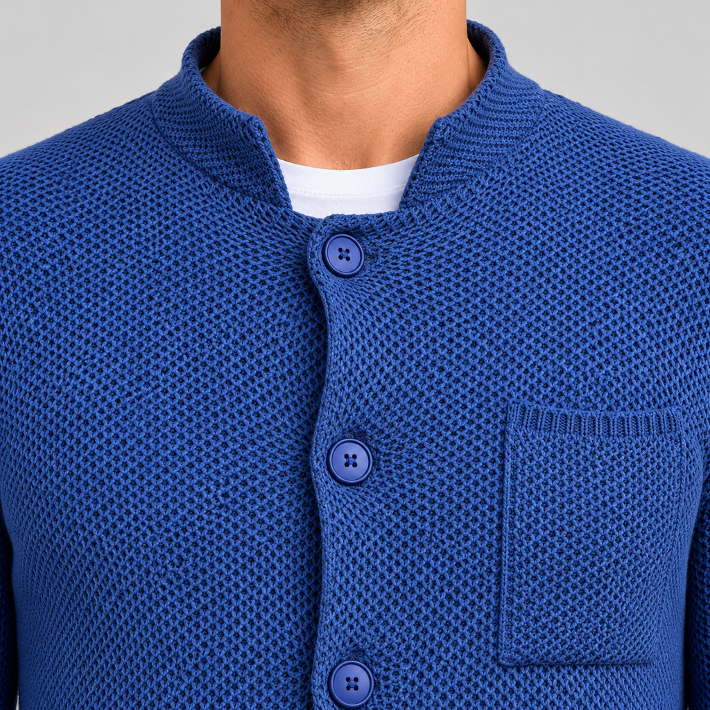 Cardigan da uomo in cotone, collo coreano — Pasquale Jimmy — foto 3