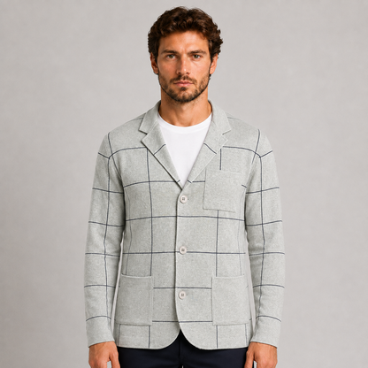 CARDIGAN UOMO 100% COTONE MADE IN ITALY GIACCA JACQUARD SCIALLATA REGULAR