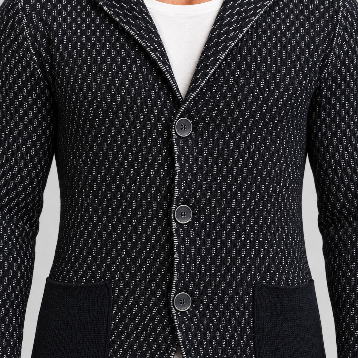 Cardigan da uomo in cotone, vestibilità slim — Pasquale Jimmy — foto 4