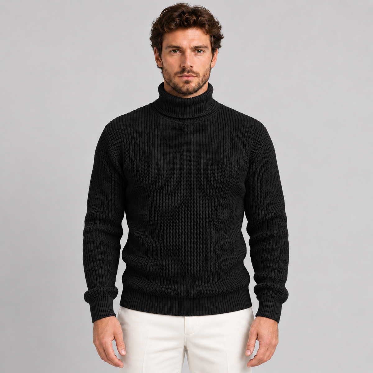 DOLCEVITA MAGLIONE UOMO MISTO LANA COLLO ALTO MAGLIONCINO 100% MADE IN ITALY