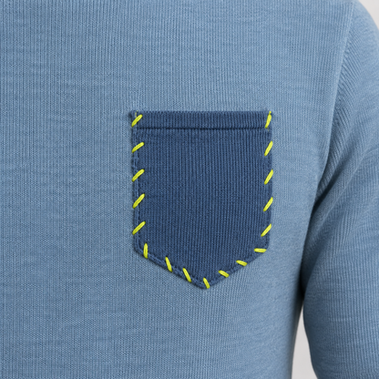 Maglia uomo cotone manica lunga maglietta maglieria con taschino made in Italy