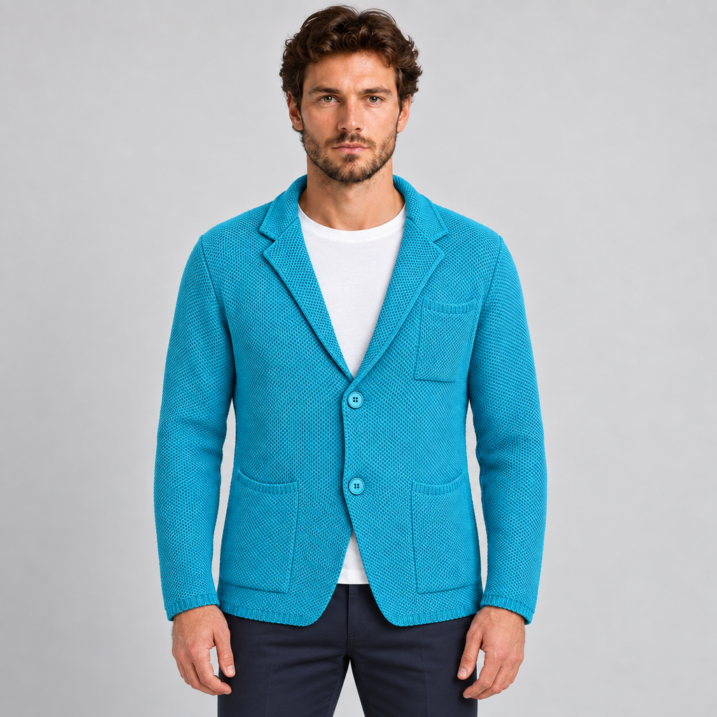 Cardigan da uomo in cotone, lavorazione nido d'ape — Pasquale Jimmy — foto 5