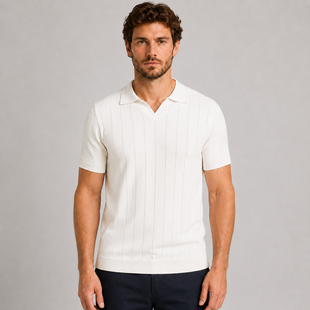 POLO UOMO COTONE A COSTE MAGLIERIA MAGLIA MEZZA MANICA 100% MADE IN ITALY