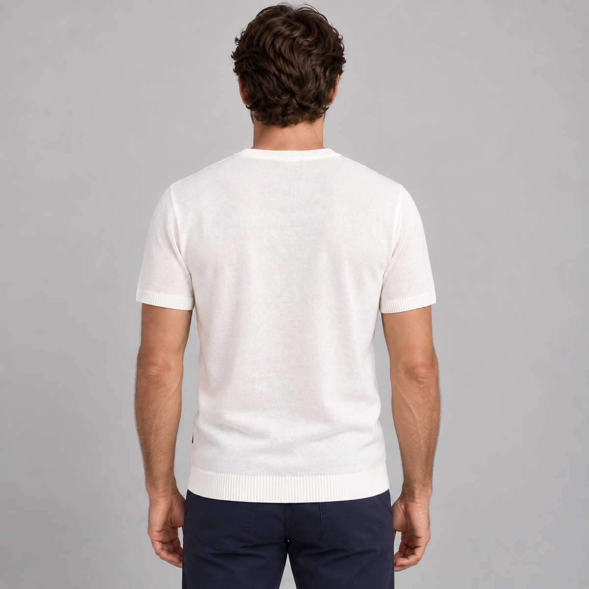 Girocollo Uomo Cotone Rasato Maglia Maglieria Casual Leggero 100% Made in Italy