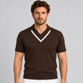 Polo da uomo in cotone, righe a contrasto, manica corta — Pasquale Jimmy — foto 6