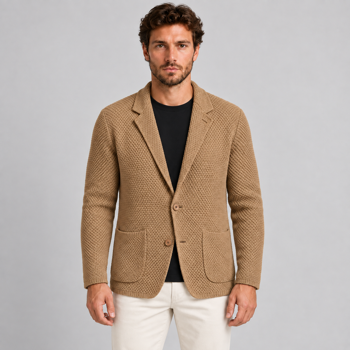 GIACCA UOMO LINKS COTONE CARDIGAN LAVORATA A MAGLIA SLIM FIT