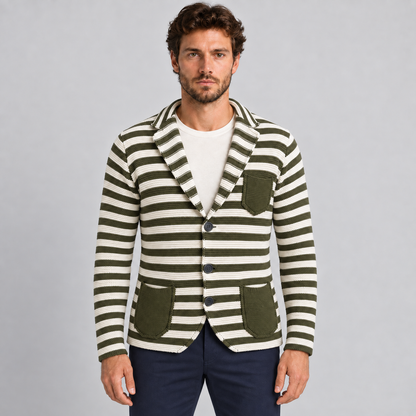 MEN'S COTTON JACKET BLAZER CARDIGAN CASUAL MADE IN ITALY SLIM JACKET 100% Made in Italy