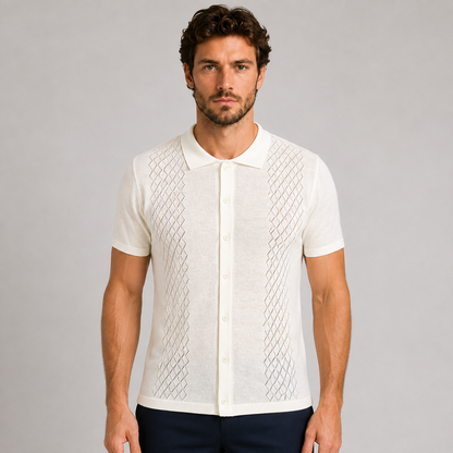POLO CAMICIA UOMO COTONE CON BOTTONI MANICA CORTA MAGLIERIA 100% MADE IN ITALY