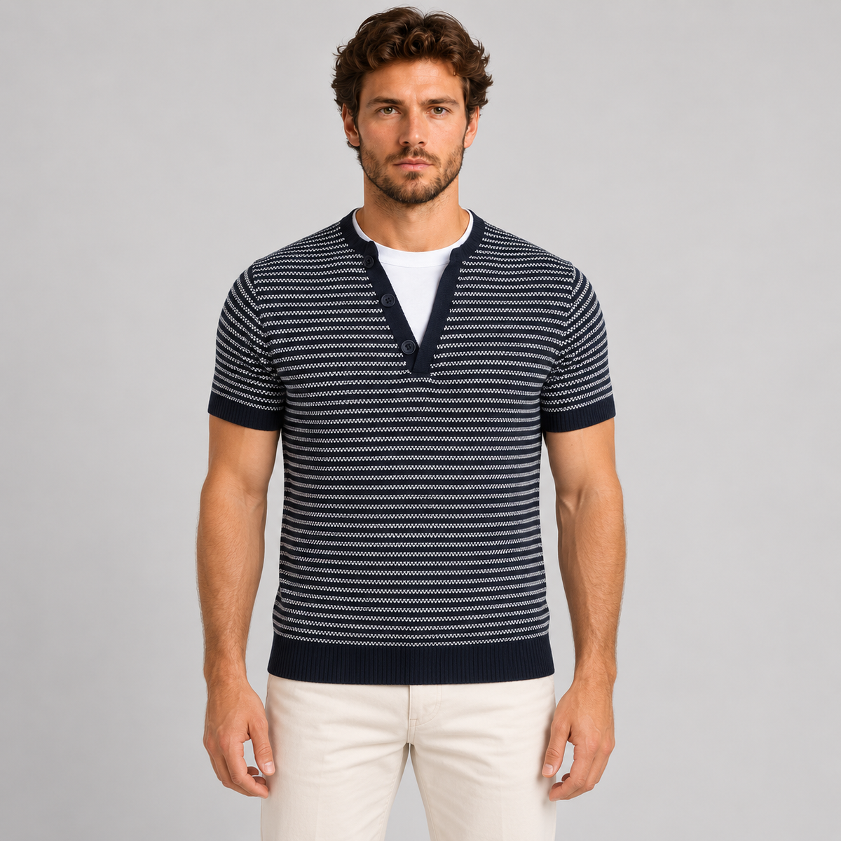 GIROCOLLO UOMO MAGLIERIA PUNTA T-SHIRT COTONE MANICA CORTA 100% MADE IN ITALY