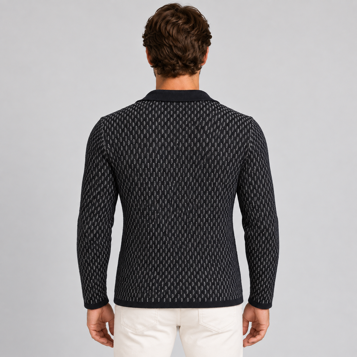 Cardigan da uomo in cotone, vestibilità slim — Pasquale Jimmy — foto 5