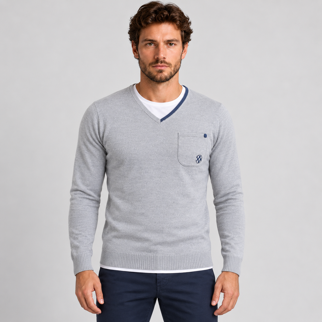 Maglia da uomo in cotone, con taschino, manica lunga — Pasquale Jimmy — foto 8