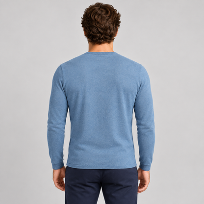 Maglia uomo cotone manica lunga maglietta maglieria con taschino made in Italy