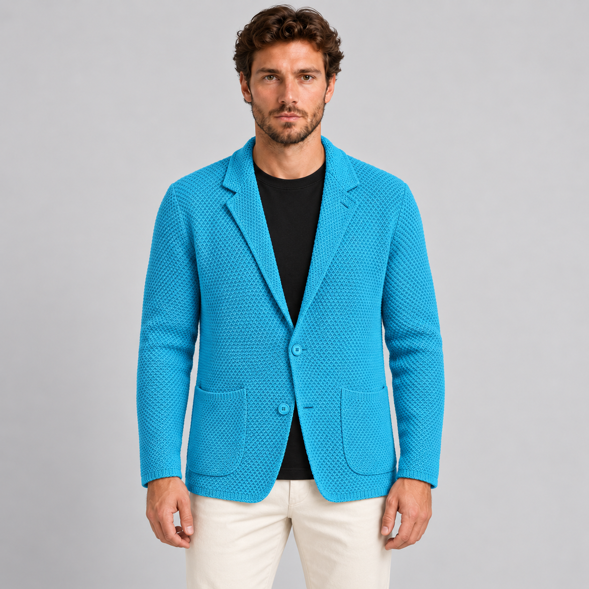 GIACCA UOMO LINKS COTONE CARDIGAN LAVORATA A MAGLIA SLIM FIT