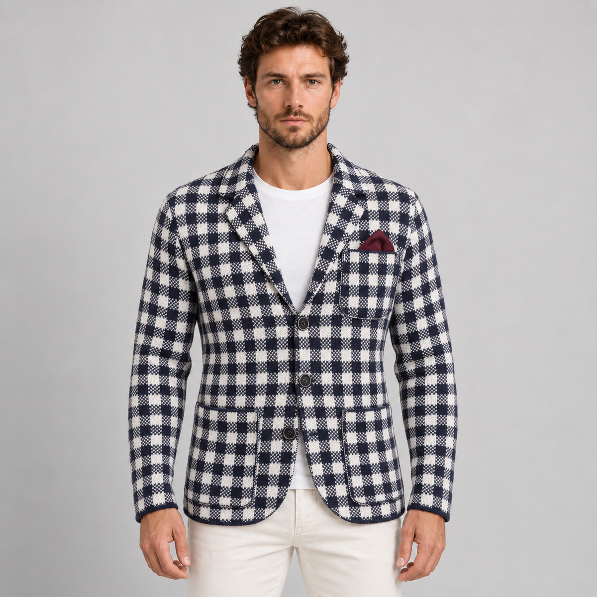 Cardigan da uomo in misto lana, vestibilità slim — Pasquale Jimmy — foto 7
