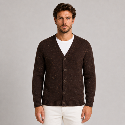 GIACCA UOMO CARDIGAN SARTORIALE LANA CON SCOLLO A V 100% MADE IN ITALY