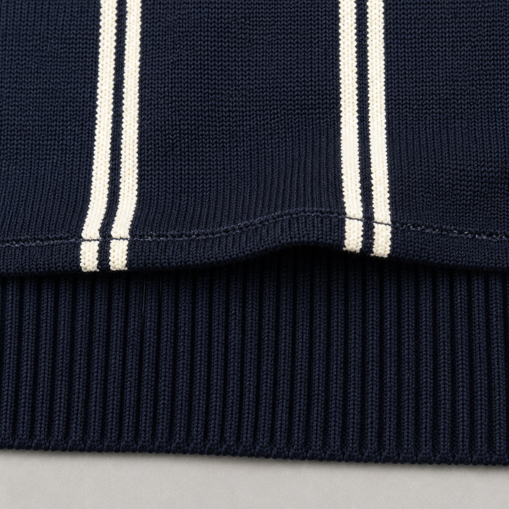 Polo da uomo in cotone, righe a contrasto, manica corta — Pasquale Jimmy — foto 4