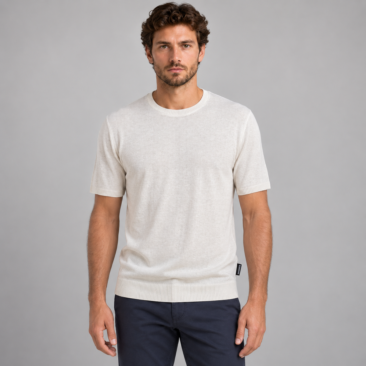 Girocollo Uomo Cotone Rasato Maglia Maglieria Casual Leggero 100% Made in Italy