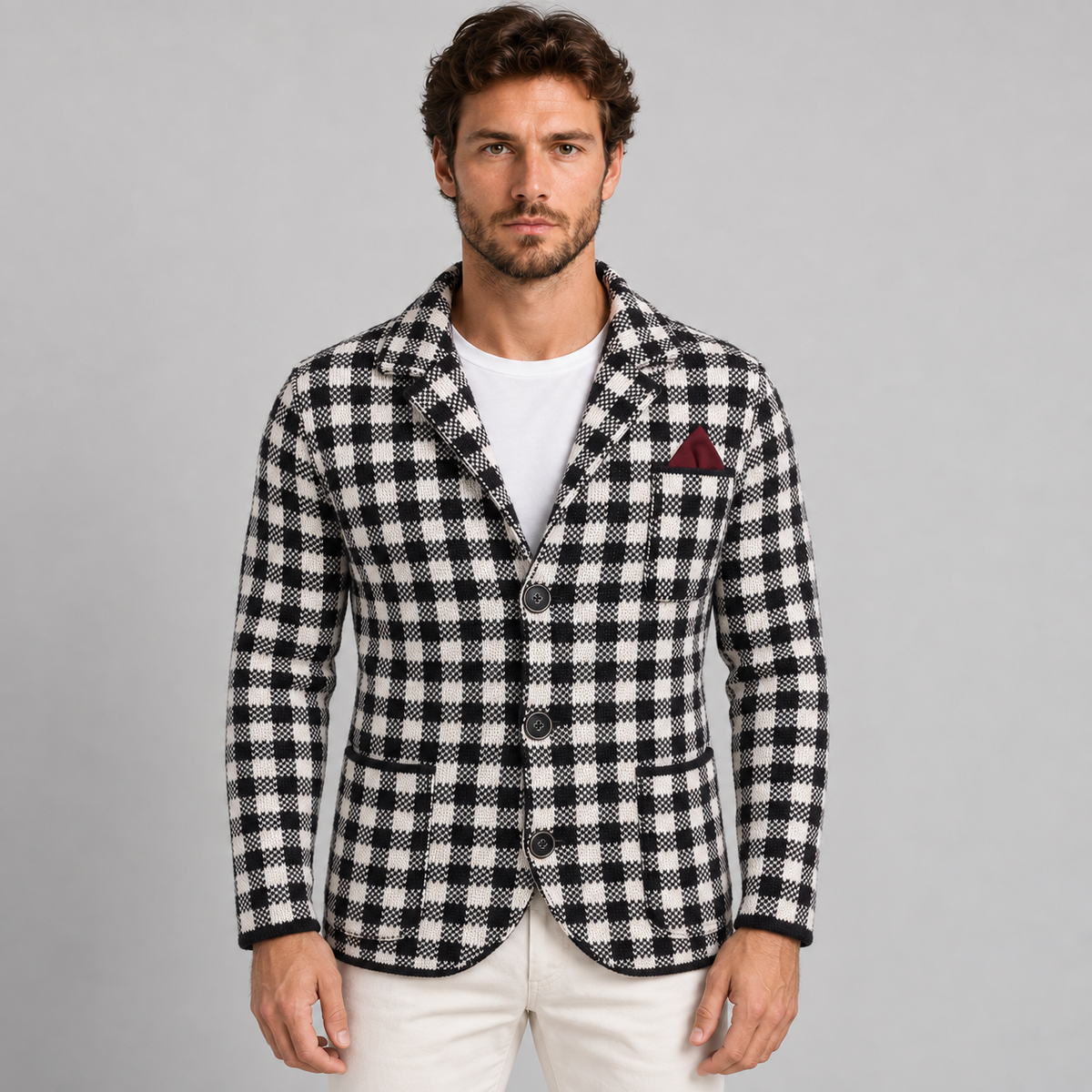 Cardigan da uomo in misto lana, vestibilità slim — Pasquale Jimmy — foto 8
