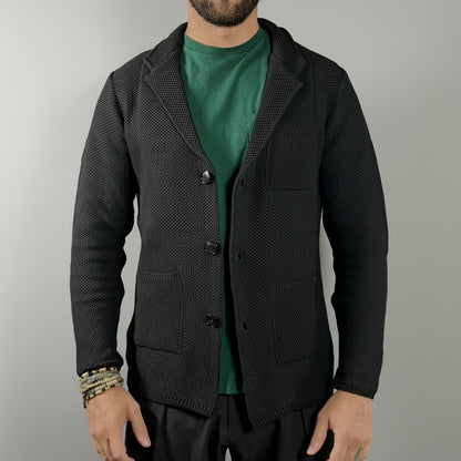 GIACCA CARDIGAN UOMO A NIDO D'APE - 100% COTONE - MADE IN ITALY