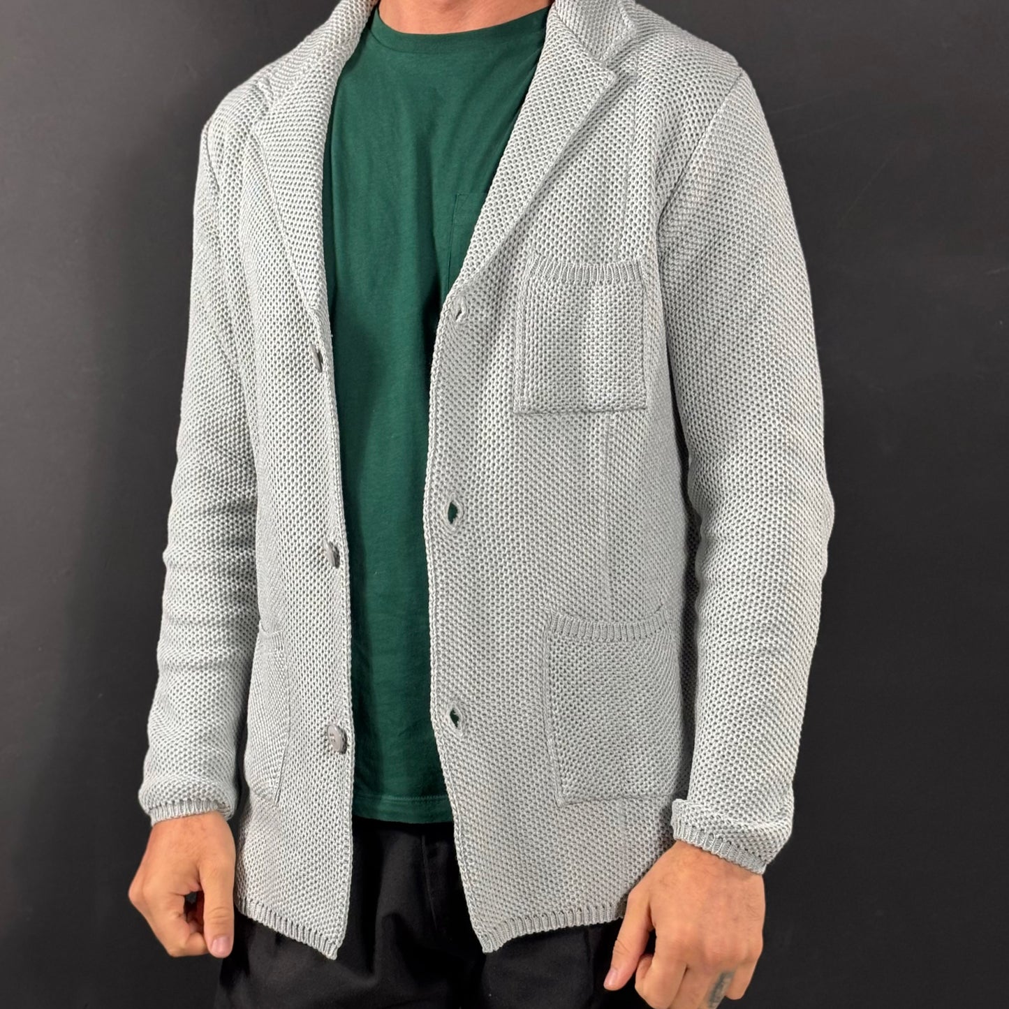 GIACCA CARDIGAN UOMO A NIDO D'APE - 100% COTONE - MADE IN ITALY