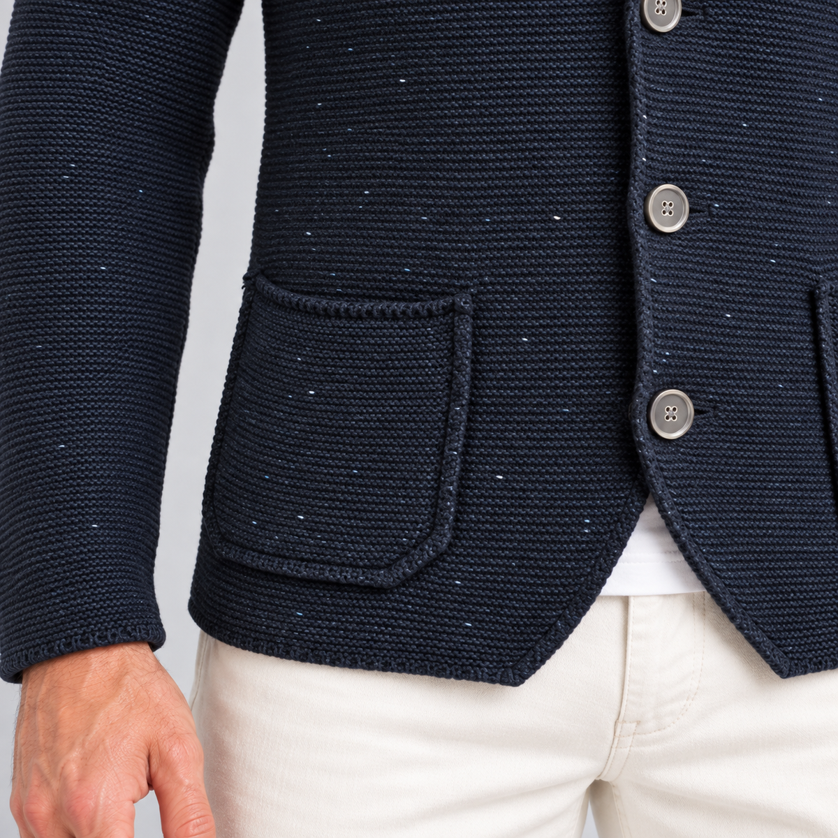 Cardigan blazer da uomo in cotone, vestibilità slim — Pasquale Jimmy — foto 5
