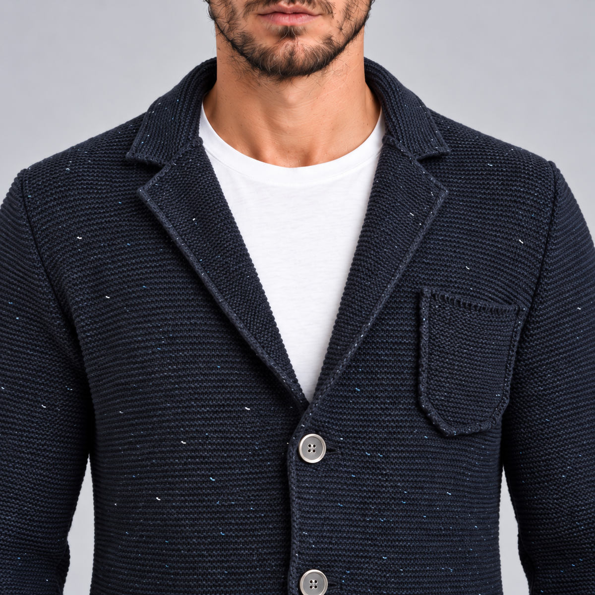 Cardigan blazer da uomo in cotone, vestibilità slim — Pasquale Jimmy — foto 3