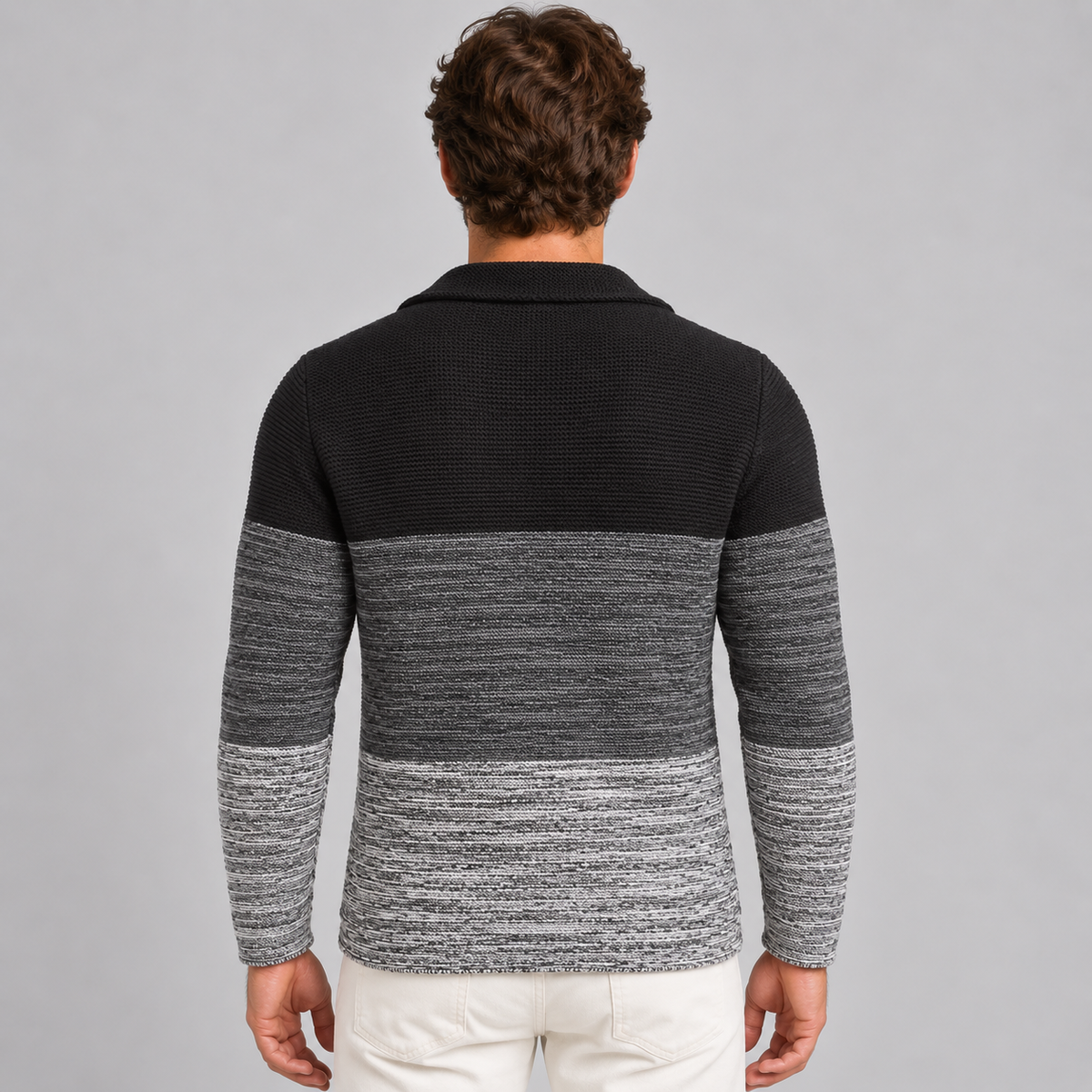 Cardigan da uomo in misto lana, vestibilità slim — Pasquale Jimmy — foto 6