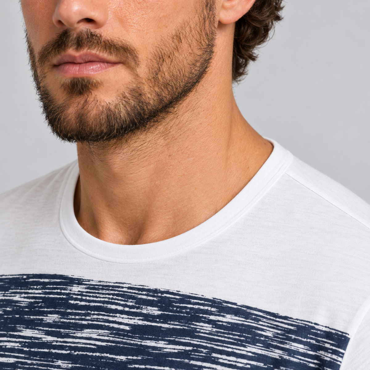HERREN-T-SHIRT MIT RUNDAUSSCHNITT, KURZARM, 100% BAUMWOLLE, MADE IN ITALY