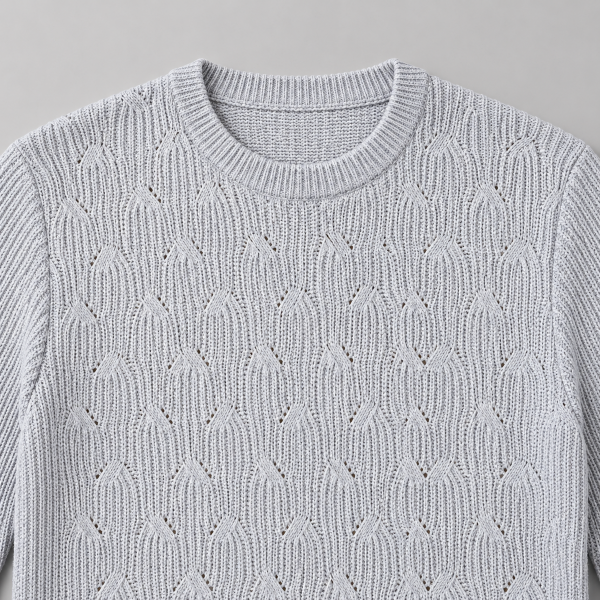 MAGLIONE UOMO MISTO LANA GIROCOLLO EFFETTO INTRECCIATO 100% MADE IN ITALY