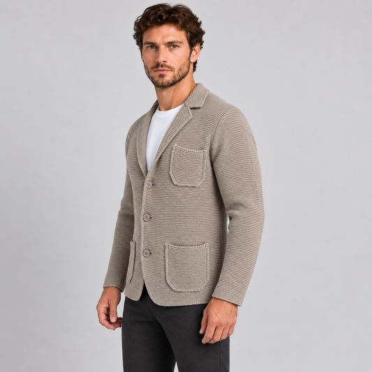 CARDIGAN LANA GIACCA UOMO LAVORATA A MAGLIA 100% MADE IN ITALY